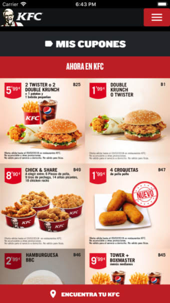 KFC España - Ofertas