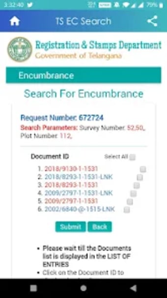 Search EC - Telangana Encumbra