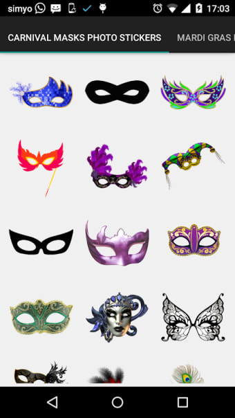 Carnival Masks photo stickers