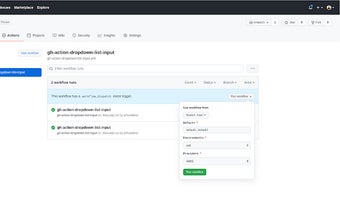 GitHub Action Dropdown Input