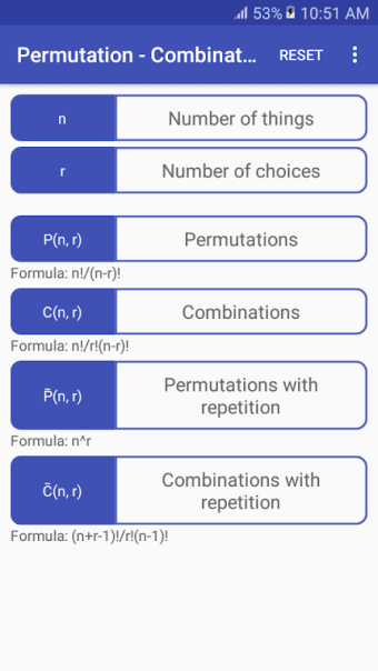 Permutation - Combination Calculator