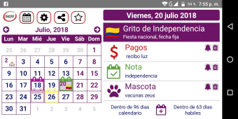 Calendario Festivos Colombia 2021 2022 con Widget