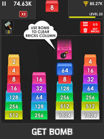 2048 Merge Bricks - Number Puzzle - 2048 Solitaire