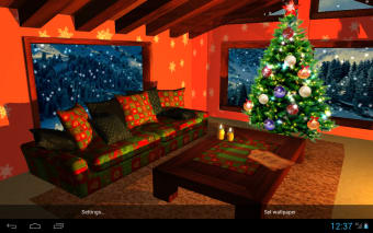 3D Christmas Fireplace HD Live Wallpaper