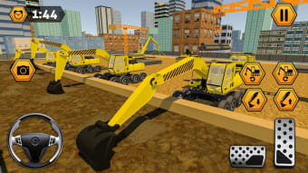 City pipeline dig in simulator: 3D construction