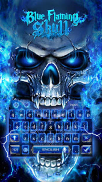 Blue Fire Skull Keyboard