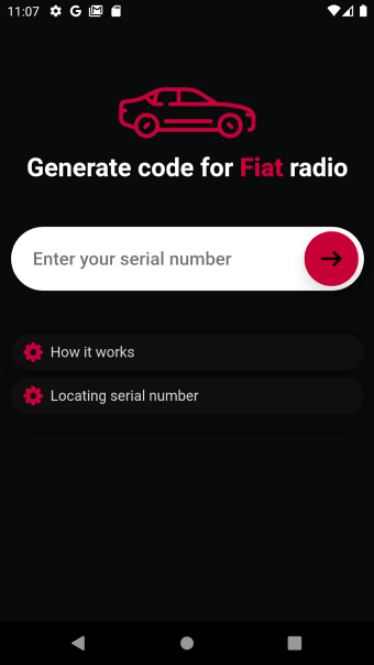 Fiat radio code generator
