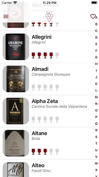 Amarone wine database