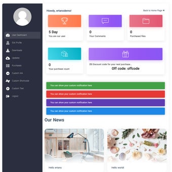 MihanPanel 8211 User Login  Registration and Dashboard