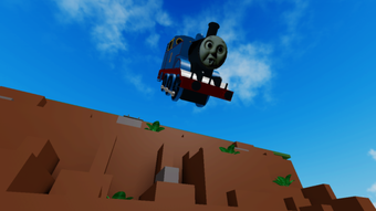 Thomas falls off a cliff