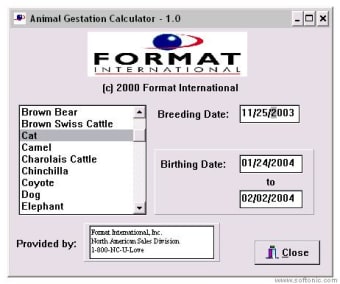 Animal Gestation Calculator
