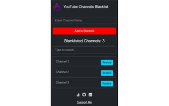 YouTube Channels Blacklist