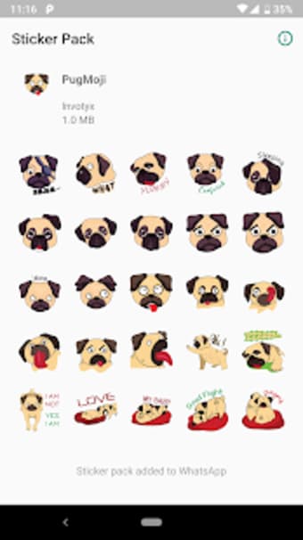 Pug Emoji Sticker for whatsapp