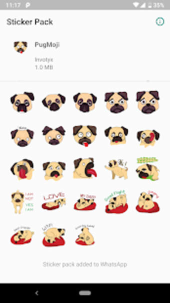 Pug Emoji Sticker for whatsapp