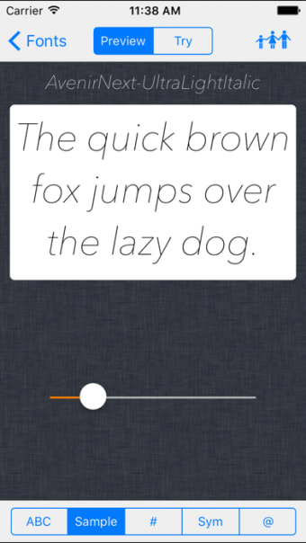 Font preview tool.