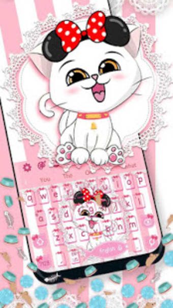 Cute Kitty Gravity Keyboard Theme