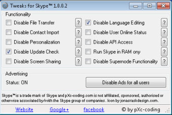 Tweaks for Skype