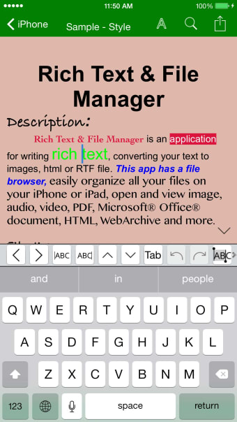 Rich Text  File Manager