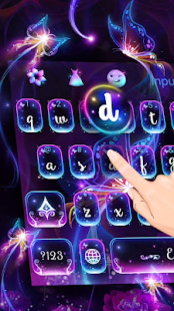 Fluorescent Butterflies Keyboard Theme