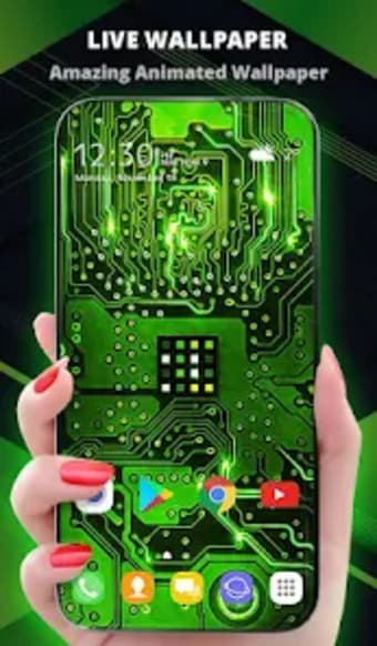 Cyber Green Wallpaper Keyboard