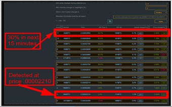 CoinDetector Crypto price and volume scanner