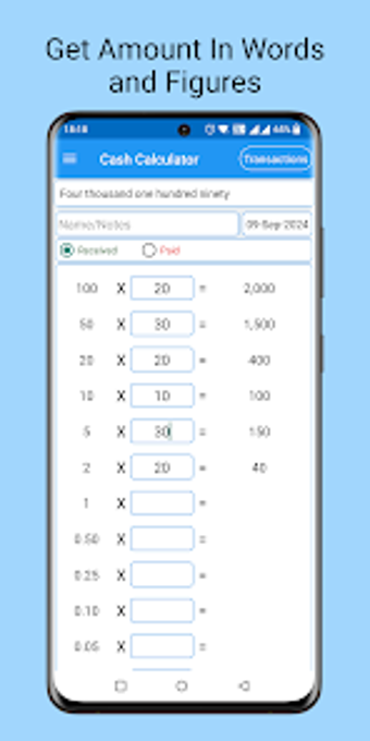 Cash Calculator- money counter