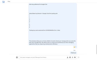 Enter key preference for Google Chat