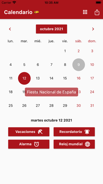 Calendario Español 2024