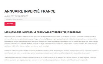 page jaune numero inverse