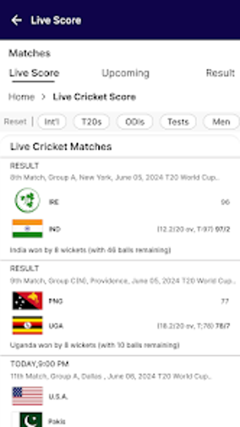 Live Cricket TV - Live Score