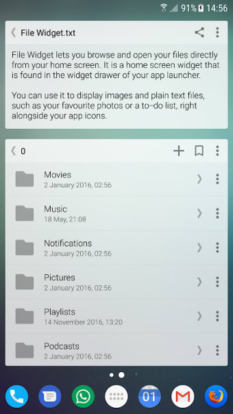 File Widget - home screen file browser and viewer