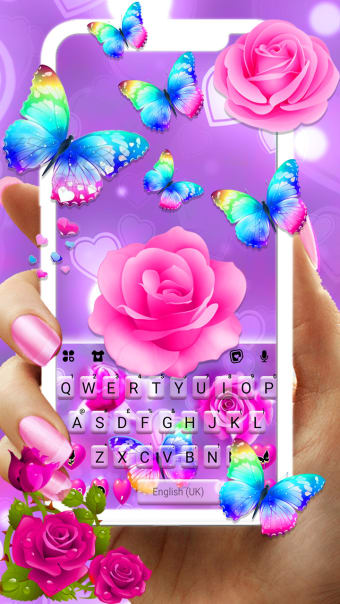 Pink Rose Butterfly Theme
