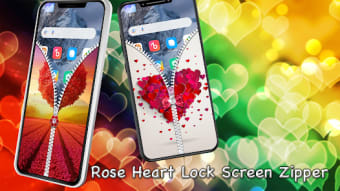 Rose Heart Lock Screen Zipper