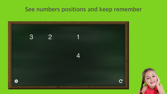 Numbers remember puzzle