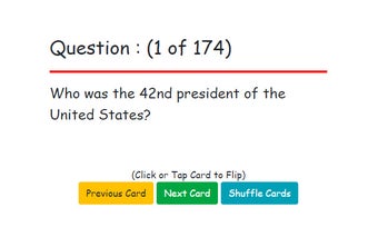 Flash Cards : US Presidents