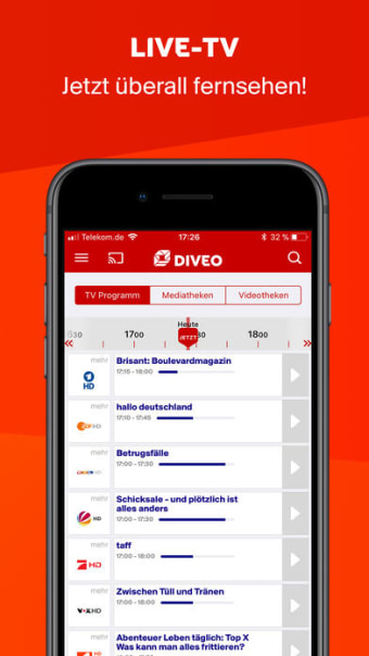 Diveo TV App