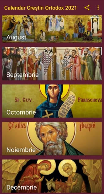Calendar Creştin Ortodox 2021