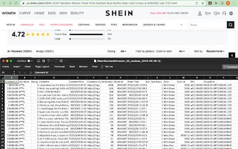 Shein Reviews Extractor - Scrape Data to CSV