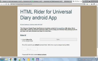 Html Rider for Universal Diary