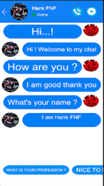 Hank FNF Chat Video Call