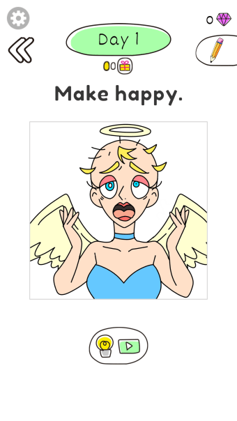 Draw Happy Angel : Puzzle Game