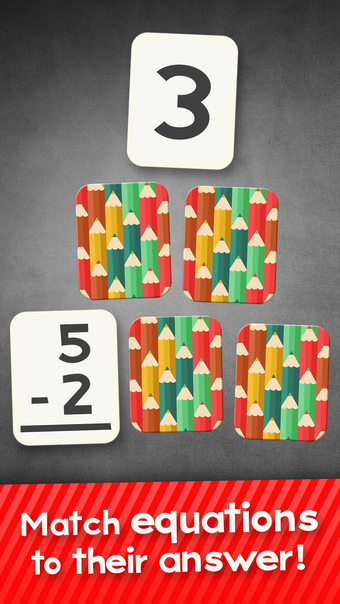 Subtraction Flash Cards Match Math Games for Kids