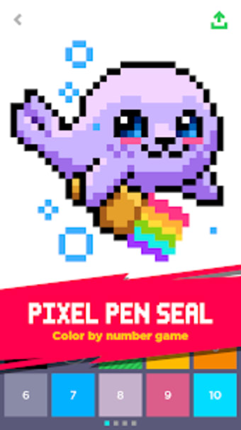 Pixel Pen color by number coloring book