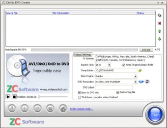 ZC DivX to DVD Creator