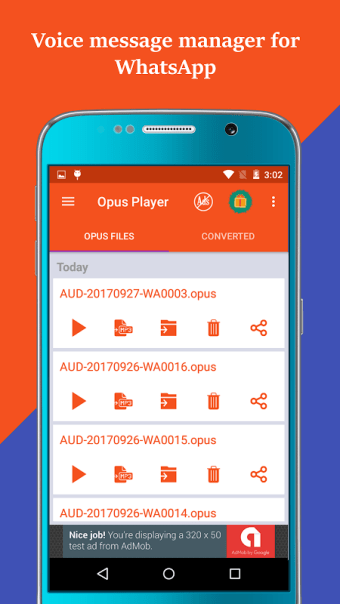 Opus Player: Manage your audio & voice messages