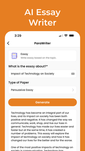 AI Essay Writer - ParaWriter