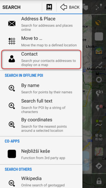 Contacts for Locus Map