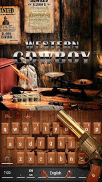 Revolver Western cowboy keyboard skin