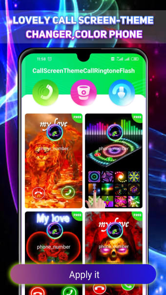 Lovely Call Screen-Theme ChangerColor Phone