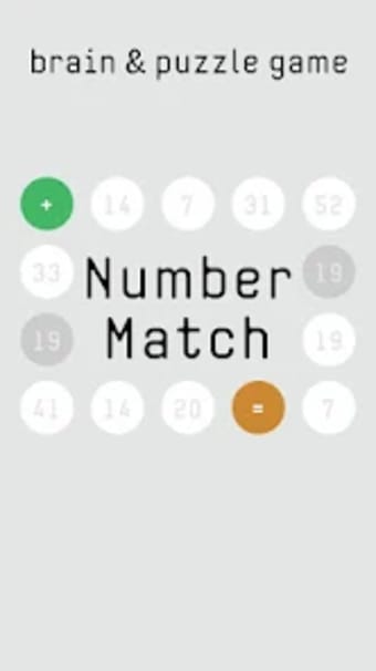 Number Match brainpuzzle game